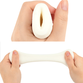伸縮性抜群で、どんなサイズでもフィットする、柔らかエラストマー製。材料から生産に至るまですべて国産だから安心です。