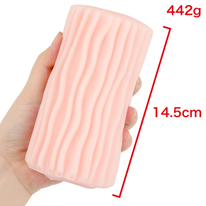 全体に縦ヒダが付いた、円柱状の持ちやすいフォルムです。　※数値はＮＬＳ実測値