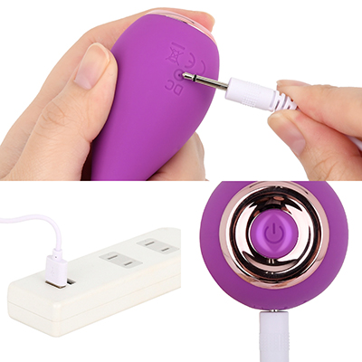 充電はUSB充電式。充電時間は約90分、連続稼働時間は約60分です。充電中はライトが点滅します。