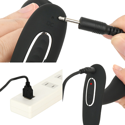 充電はUSB充電式。充電時間は約60分、連続稼働時間は約50分です。充電中はライトが点灯し、消灯したら充電完了です。