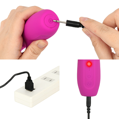 充電はUSB充電式。充電時間は約120分、連続稼働時間は約50分です。充電中はライトが点灯し、消灯したら充電完了です。