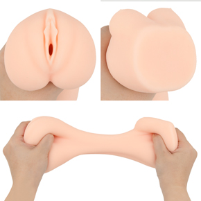 可愛らしいヒダ付きの挿入口。ハリのあるむっちりとした肉付きです。構造は非貫通型。