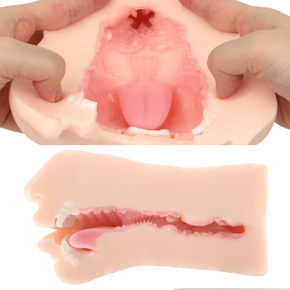 喉のザラザラとした感触や、分厚い肉壁がググっと締まる喉締めが楽しめる内部構造になっています。