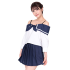 新学期からルーズショルダーセーラー服