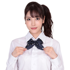 きゅん可愛スクールリボン 紋章花ネイビー