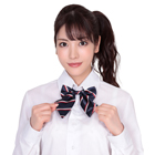 きゅん可愛スクールリボン ネイビーレジメンタルストライプ