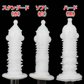追加された“ソフト＆ハード”を含め、全種とも独自の内部構造です。各硬度に最適化された快感が楽しめますよ。