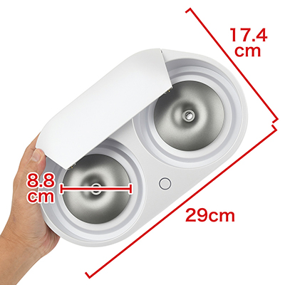 充電と加熱を担う専用クレイドル。機能的で使いやすく、デザイン性にも優れています。　※数値はＮＬＳ実測値