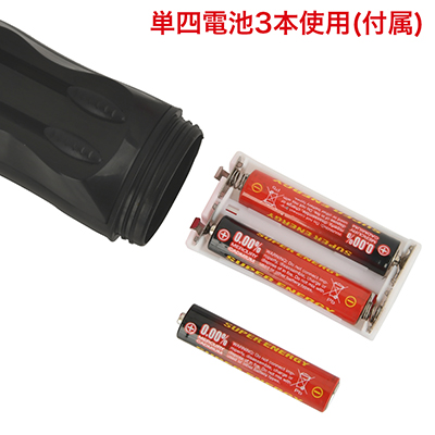 電池交換式。写真の向きに合わせて電池をセットしてください。