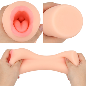 【フェラ 濃厚包みベロ】口元は艶めかしく、半開きのおクチでフェラを誘います。構造は非貫通型。