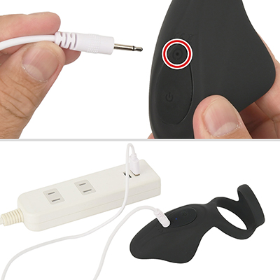 専用プラグを本体に差し込むUSB充電式。フル充電までは約1.5時間、連続可動は約90～120分と優秀です。