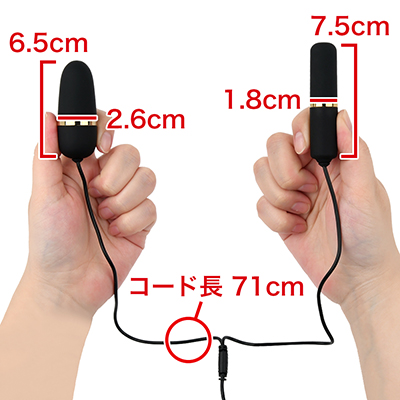 ２つのローターはシンプルで使いやすい形状です。　※数値はＮＬＳ実測値