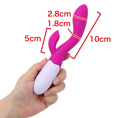 【１】　膣にピタッとフィットするヘッド形状で、膣内全体をじんわり刺激します。　※数値はＮＬＳ実測値