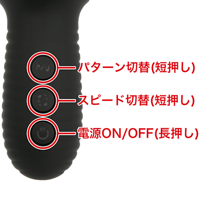 ３種類のピストンパターンと８種類の振動パターンを搭載。ピストンと振動は個別動作が可能です。