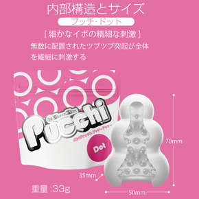 【Variety】　ドットは「細かなイボの精細な刺激構造」　無数に配置されたツブツブ突起が全体を繊細に刺激します。