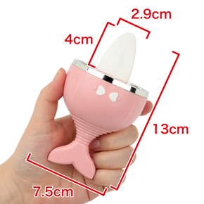 持ちやすいしっぽ付きで、コロンとしたフォルムが可愛い「ぺろぺろ」に特化したローターです。　※数値はＮＬＳ実測値