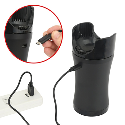 USB-C端子を採用し、市販のケーブルが気軽に使える充電仕様です。フル充電までは約４時間、連続稼働は約60分と、スペックも十分。
