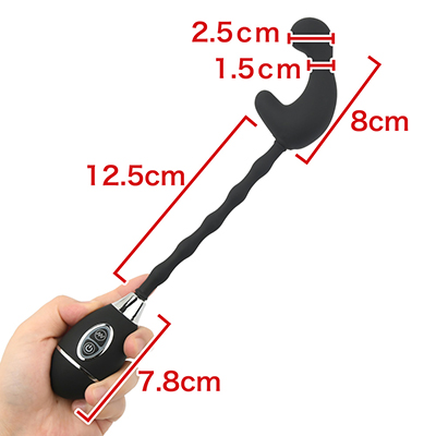 ヘッド、アーム、コントローラーの３ピース構成。ヘッド形状はなかなか特殊ですが、性器にフィットすれば効果絶大です。　※数値はＮＬＳ実測値
