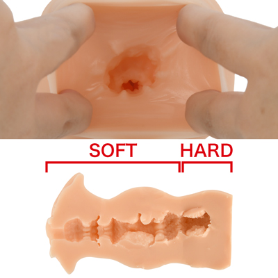 SOFTゾーンのまったりとした柔らかさが全体を包み、HARDゾーンの亀頭への締め付けで、射精へと導きます。