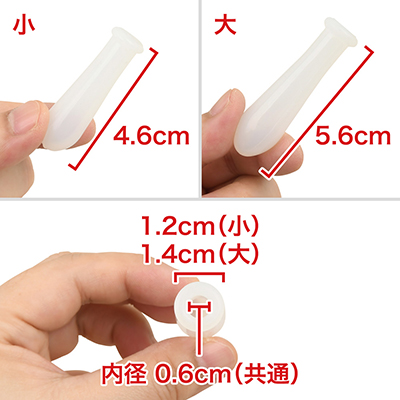 大と小の違いはわずかです。ノズルの内径もほぼ一緒ですし、使い勝手も変わらないので、同じ感覚で利用できます。　※数値はＮＬＳ実測値