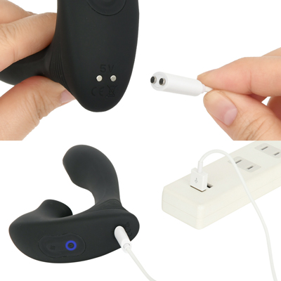 充電はマグネット式USB充電仕様。充電時間は約70分、連続稼働時間は約75～90分です。充電中はライトが点滅します。
