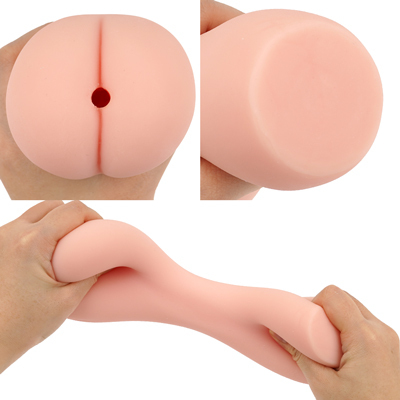 桃のようにぷっくりと膨らんだ挿入口が特徴的な非貫通式。肉厚なボディは伸縮性があり耐久性も◎。