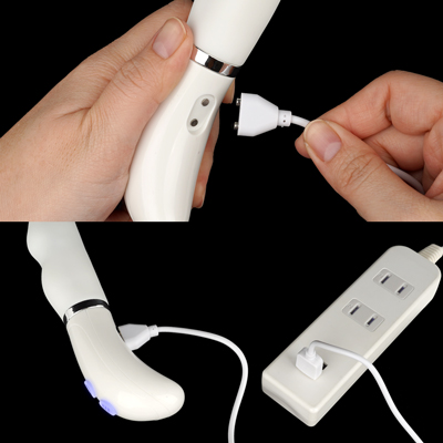 充電はUSB充電式。充電時間は約90分、連続稼働時間は約50分です。充電中はライトが点滅します。