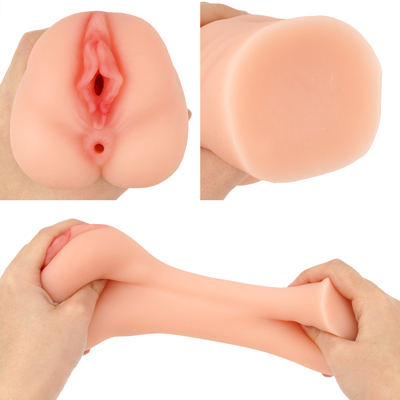 【メルティー】　挿入部はいやらしく膨れ上がったビラビラ造形の非貫通式。ぷるんとハリのある弾力素材で、不快なニオイ・ベタつきはありません。