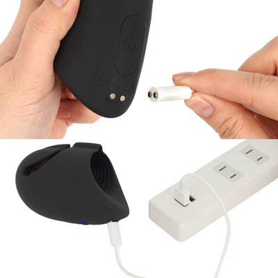 充電はマグネット式USB充電仕様。充電時間は約120分、連続稼働時間は約45～60分です。充電中はライトが点滅し、充電が完了するとライトが点灯します。