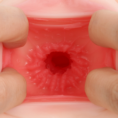 入り口は締め付けられる挿入感を生み出す大きなヒダが出迎えます。