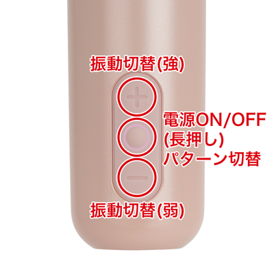 ５種類の振動パターンと３種類の振動速度を搭載。シンプルで使いやすく、手元を見ずに操作できます。