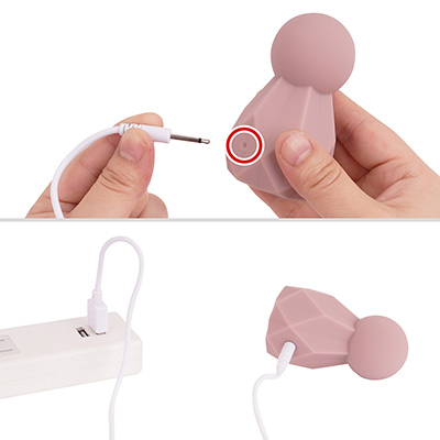 付属の専用ケーブルを接続して充電します。フル充電までは約２時間、連続稼働は約50分です。ギリ及第点の実用範囲という感じ。
