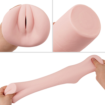 エッチなすじまんに妄想が膨らみますね。素材の弾力は強めですが、閉じかかった花弁はペニスをグッと押し当てれば侵入できます。