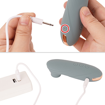 付属ケーブル使用のUSB充電式です。フル充電までは約２時間、連続稼働は約80分。バッテリー性能もまずまずのレベルといえます。