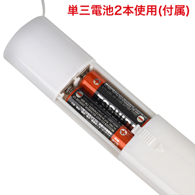 電池交換の際は背面の電池蓋を外し、写真の向きに合わせて電池をセットしてください。