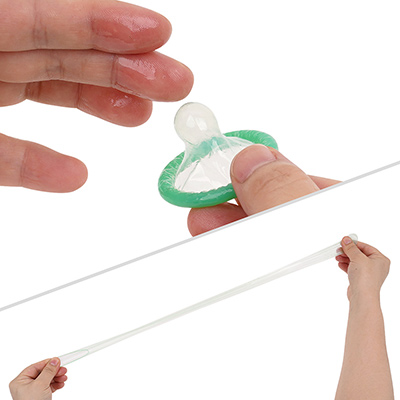 内外にたっぷりのジェルが塗布された、柔らかめの天然ゴムラテックスです。Ｍサイズのみですが、誰にでもマッチする汎用性がグッド。