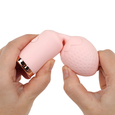 ヘッドはやさしい肌当たりのシリコン製。ネック部分はフレキシブルに曲がります。