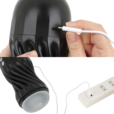 充電はUSB充電式。充電時間は約２時間、連続稼働時間は約45分です。充電中はライトが点滅し、満タンになると点灯します。