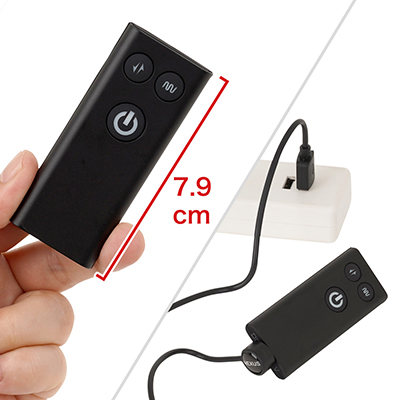 リモコンは充電・防水仕様。約60分でフル充電でき、約100時間もの稼働が可能。有効範囲も約８ｍとハイスペックです。　※数値はＮＬＳ実測値