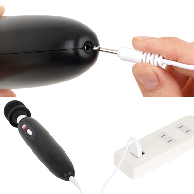 充電はUSB充電式。充電時間は約180分、連続稼働時間は約60分です。充電中はライトが点滅し、充電が完了するとライトが点灯します。