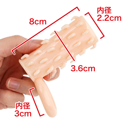 うろこ型のヒダ群がザクザク責める！亀頭が出るデザインだから、コンドームとの着用が可能です。　※数値はＮＬＳ 実測値　
