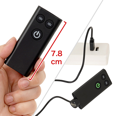 リモコンは充電・防水仕様。約60分でフル充電でき、約100時間もの稼働が可能。有効範囲も約８ｍとハイスペックです。　※数値はＮＬＳ実測値