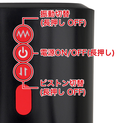 各10種類のピストンと振動パターンを搭載。それぞれ単独操作が可能なので、自分好みのパターンを作れます。