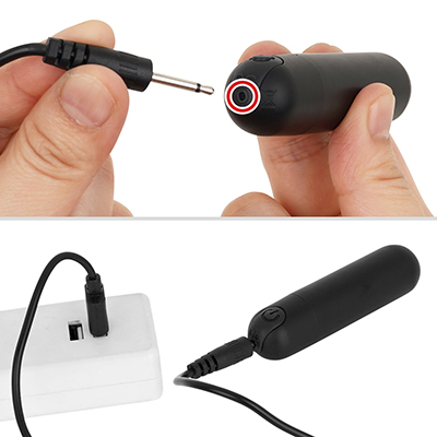 ローター本体は専用ケーブルを使うUSB充電式です。フル充電までは約２時間、連続稼働は約60分。まずまずのスペックかと思っています。