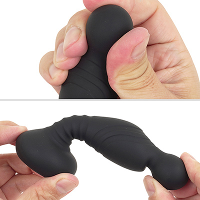 ボディは高品質なシリコンで覆われており、ヘッドには程よい弾力があります。根元部分が柔軟に曲がることで、挿入負荷が軽減されます。