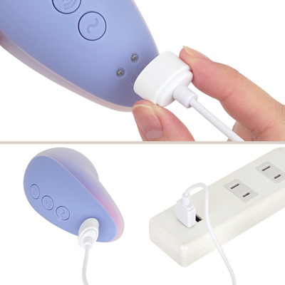 ３時間の充電で約１時間の使用が可能なので、電池切れを気にせずプレジャータイムに没頭できます。充電中はライトが点滅します。