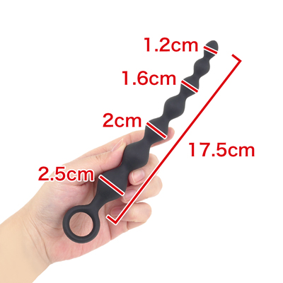 【17.8cm ストレート】スリムながら、挿入部の長さ、本格的な段階変化と程よい太さ、そして指ハンドルの使いやすさが一体となってサイズを越えたアナルの歓びをご堪能いただけます。　　※数値はＮＬＳ実測値