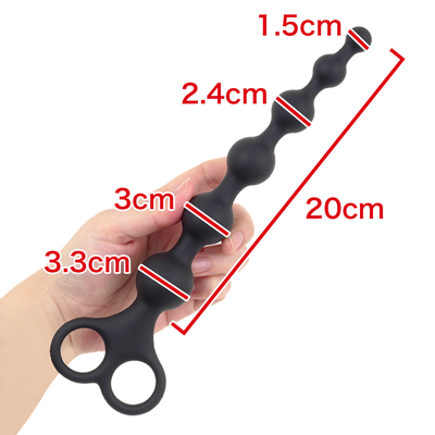 【20cm ストレート 黒】一個一個にサイズ差を持たせることで、メリハリの効いた激快感に導きます。操作リング部はツインフィンガー式なので、より力強く繊細な操作が可能です。　※数値はＮＬＳ実測値