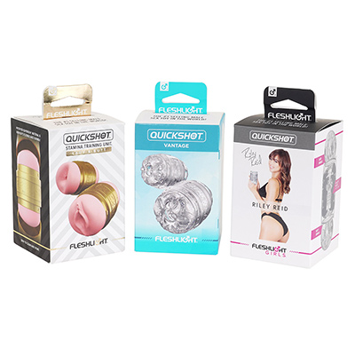 ＮＬＳで扱っている「Quickshot（クイックショット）シリーズ」はこの３種。そもそもが小型のシリーズなので、ペニスが太めの方にはキツすぎてマッチしません。ご注意ください。
