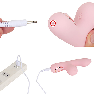 付属ケーブルのプラグを本体底部に挿して充電します。フル充電までは約１時間、連続稼働は約40分。このサイズにしては十分です。